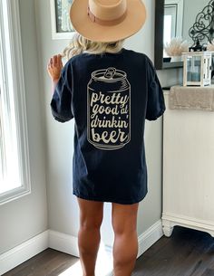 Pretty Good At Drinking Beer Shirt - Comfort Colors, 2000's Country Shirt, Western Graphic Tee, Billy Currington Tee, Billy Currington Shirt ϟ High quality, direct-to-garment ink printed. ϟ ✦ Fit + Quality ✦ These UNISEX Comfort Colors tees are like a well-loved favorite - they wash well and are easy to wear. ✦ 100% ringspun cotton ✦ Preshrunk, soft-washed, garment-dyed fabric ✦ Twill taped shoulder-to-shoulder ✦ Set-in sleeves ✦ Double-needle stitched sleeves and bottom hem ✦ 1" ribbed collar with double-needle topstitched neckline Washing & Drying Instructions: ✦ Turn inside out. ✦ Wash with cold/warm water. ✦ Do not use bleach. ✦ Don't tumble dry - hang dry or lay flat to dry. ✦ Returns + Shipping ✦ My items are made to order - because of this, I am not accepting returns. If there are a Southern Graphic Tees, Western Tee Shirts, Western Tshirts, Country Graphic Tees, Billy Currington, Country Concert Shirts, Country Girl Shirts, Cricut Shirts, Country Tees