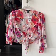 Beautiful Floral Blouse From Forever 21 Never Worn. Would Be Perfect For The Beach Or Paired With A Bralette! Chic Summer Blouse From Forever 21, Chic Forever 21 Summer Blouse, Chic Summer Blouse By Forever 21, Red Trendy Spring Blouse, Fitted Blouse From Forever 21 For Vacation, Trendy Red Spring Blouse, Red Summer Blouse For Brunch, Summer Floral Print Party Tops, Red Trendy Blouse For Spring