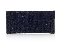 Classic Navy Envelope Navy Clutch, Judith Leiber Bags, Judith Leiber Couture, Red Carpet Ready, Crystal Clutch, Classic Handbags, Judith Leiber, Shoulder Chain, Envelope Clutch