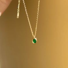 Emerald Gemstone Necklace, Green Pendant Necklace * Dainty Emerald Birthstone Jewelry * Emerald Green Necklace, May Birthstone Pendant, Gold Filled Emerald Necklace, Emerald Jewelry, Minimalist Necklace, Christmas Gift Birthday Gift for Her  -Green Zircon  - 14K Gold Plated -Necklace Length:40+5 cm -Pendant Size:6*9mm - Waterproof & Hypoallergenic - All items are nicely packaged in an elegant Gift jewelry box. *Great gift for: Wedding, Anniversary, Birthday, Christening, Christmas, Engagement, Graduation, Mother 's Day, Valentine's Day. *PLEASE NOTE >>The product is made to order, will take about 1-5 days to complete. >>Please feel free to contact me if you have any question. *Estimated Shipping Ready to ship in 1-5 business days. USA:  5-7 business days Other countries：7-10 business days Gold Emerald Necklace With Delicate Chain For Gift, Dainty Gold Plated Emerald Necklace As A Gift, Gold Emerald Gemstone Necklace Gift, Minimalist Gold Emerald Necklace As Gift, Dainty Gold Emerald Necklace Gift, Emerald Oval Pendant Necklace As Birthstone Gift, Dainty Emerald Necklace With Adjustable Chain As Gift, Gold Oval Pendant Birthstone Necklace As Gift, Oval May Birthstone Necklace As A Gift