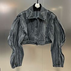 image_6 Denim Design Fashion, Jacket Trends 2024, Denim Fashion Design, Denim Blazers, Denim Jacket Design, Denim Leather Jacket, Denim Jacket Trend, Women Denim Jacket, Jacket Trend