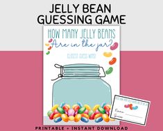 jelly bean guess game with the text, how many jelly beans are in the jar?