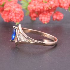 "Unique dainty 14k rose & white gold art deco blue sapphire promise ring for her, Antique womens sapphire engagement ring,Womens promise ring WE OFFER UNLIMITED PERIOD INSTALLMENTS PLAN This is a beautiful, stunning, feminine ring that works well for all occasions, styles, and ages. You will love it! Same ring in white gold: https://www.etsy.com/listing/294832061/topaz-ring-art-deco-ring-gemstone-ring?ref=shop_home_active_1 Ring information: Main stone: Blue Sapphire Approximate size: 6*3 mm Elegant Diamond Ring With Lab-created Sapphire For Promise, Elegant Lab-created Sapphire Diamond Ring For Promise, Elegant Lab-created Sapphire Diamond Promise Ring, Elegant Sapphire Birthstone Promise Ring, Elegant Lab-created Sapphire Promise Ring, Elegant Sapphire Ring With Prong Setting For Promise, Elegant Sapphire Diamond Ring For Promise, Elegant Sapphire Diamond Promise Ring, Dainty Sapphire Promise Ring With Center Stone