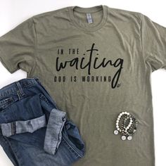 In The Waiting, God Is Working Short Sleeve T-Shirt Inspirational Crew Neck T-shirt For Everyday, Inspirational Crew Neck Soft-washed T-shirt, Inspirational Soft-washed Crew Neck T-shirt, Relaxed Fit Soft-washed Ring-spun Cotton T-shirt, Everyday Soft-washed Ring-spun Cotton T-shirt, God Is Working, Hope Design, Never Lose Hope, Blonde Pixie Hair