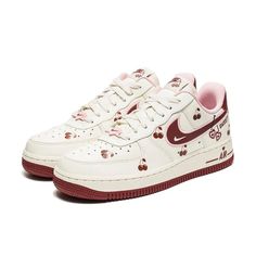 Indulge in some sweet and stylish kicks with our Red Cherry Custom Air Force 1. These sneakers will make your feet feel fresh and fun with their cherry-inspired design. Step out in style and comfort with these custom shoes. Exactly as shown in the pictures. 📷 Brand New & Authentic. 💯 Hand Painted with attention to detail. 👨‍🎨 Waterproof and Flexible. ❤️ Unisex model. Please refer to the Size Chart. 👟👫 Free Worldwide Shipping. ✈️🌍 Air Forces Painted, Cherry Red Shoes, Air Force Painting, Cherry Shoes, Sneakers Customized, Painted Air Force 1, Shoes For Women Sneakers, Nike Air Force 1 Custom, Cherry Design