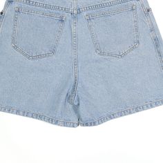 Item is in good used condition. > Size: S > Waist Size: 30" > Inside Leg: 4" > Rise: 13" > Hem: 13" High Waist Jean Shorts For Streetwear With Belt Loops, High-waisted Jean Shorts For Streetwear, High Rise Jean Shorts With Belt Loops For Streetwear, High-rise Jean Shorts With Pockets For Streetwear, High Rise Jean Shorts For Streetwear With Pockets, Y2k High Rise Shorts With Pockets, Y2k High-rise Shorts With Pockets, Mid-rise Denim Blue Jean Shorts For Streetwear, Mid-rise Jean Shorts For Streetwear