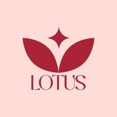 the lotus logo is shown in red on a light pink background, and it says lotus