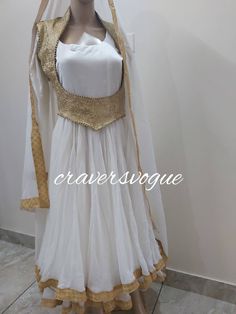 This designer anarkali is double layer made from pure georgette fabric. Anarkali is embellished with brocade border. Dupatta pure georgette with brocade border. Churidar in santoon. Vest is golden in color made by using brocade fabric. This dress is custom to order . Can be made in all the sizes. Party Wear Anarkali Dress, Punjabi Suits Patiala, Indian Anarkali Dresses, Indian Anarkali, Designer Anarkali, Dress Designer, Anarkali Dress, Georgette Fabric, Brocade Fabric