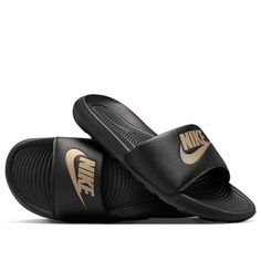 Nike Victori One Slide 'Black Metallic Gold' CN9675-006 Fashion Performance, Black Metallic, Stylish Sneakers, Metallic Gold, Perfect Pair, Your Perfect, Gold Metal, Nike, Sneakers