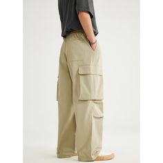 Spring/Summer Big Pocket Parachute Wide Leg Cargo Pants Fabric: 100% Polyester Size: S, M, L, XL Multiple Color Selections: Khaki  Season: Spring, Fall, Summer Casual Summer Cargo Pants For Outdoor, Casual Cargo Pants With Multiple Pockets, Summer Leisure Cargo Pants With Pockets, Casual Baggy Cargo Parachute Pants, Casual Baggy Summer Cargo Pants, Summer Leisure Cargo Pants, Leisure Cargo Pants For Summer, Baggy Cargo Pants For Summer Outdoor Activities, Casual Green Wide Leg Pants With Pockets