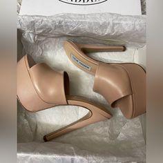 Brand New Never Used Steve Madden Identity Blush Lea Size 6 Blush Leather Open Heel Shoes, Blush Leather Open Heel Heels, Chic Blush Sandals With Round Toe, Blush Leather High Heel Shoes, Chic Closed Toe Heels In Blush, Blush High Heel Leather Shoes, Chic Closed Toe Blush Heels, Blush Leather High Heels, Chic Blush Closed Toe Heels