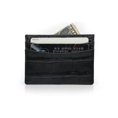 Elevate your style with this branded card holder wallet, crafted from premium Italian cow leather with a sophisticated crocodile pattern. The glossy black color adds a touch of modern elegance. Specifications: • Material: Italian cow leather with crocodile pattern• Color: Glossy black• Size: 10 x 7.3 cm (3.94 x 2.87 inches)• Structure: 4 credit card slots and one top pocket Black Leather Wallet With Crocodile Pattern, Black Leather Wallets With Crocodile Pattern, Business Leather Card Holder With Crocodile Pattern, Formal Rectangular Card Holder With Crocodile Pattern, Formal Crocodile Pattern Rectangular Card Holder, Formal Rectangular Crocodile Pattern Card Holder, Classic Leather Card Holder With Crocodile Pattern, Classic Crocodile Pattern Leather Card Holder, Elegant Crocodile Pattern Card Holder