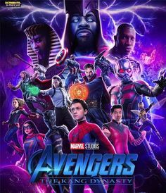 the avengers movie poster for the upcoming film, featuring many different characters and their names