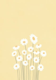 Quadro Yellow Daisies - Obrah | Quadros e Posters para Transformar a Parede Daisy Wallpaper, Vintage Flowers Wallpaper, Spring Wallpaper, Yellow Daisies, Preppy Wallpaper, Yellow Wallpaper