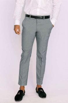 We're loving these flat front slacks! The tailored legs offer an elongating effect. Fitted Solid Color Dress Pants For Semi-formal Occasions, Fitted Ankle-length Pants With Welt Pockets, Fitted Bottoms With Welt Pockets, Ankle-length, Fitted Ankle-length Bottoms With Welt Pockets, Slim Fit Business Trousers, Business Slim Fit Trousers, Slim Fit Ankle-length Pants For Business Casual, Fitted Pants With Pockets, Fitted Ankle-length Pants For Business Casual