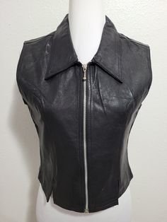 NEW IDENTITY Women's Vest Jacket Sleeveless Zipper Front 100% Leather.Size M. Condition is Pre-owned. Shipped with USPS Priority Mail. Beautiful Vest Jacket,in good condition for use.  Look at the pictures for more details.(28) Measurements: Armpit to armpit- 17.5'' Length from shoulder to bottom: 18.5" Shoulder to shoulder- 14.5" □♡□♡□♡□♡□♡□♡□♡□♡□♡□♡□♡□♡□♡□♡□♡□ At ShopWithSay we have a commitment, make your purchase a pleasant experience. In our store you will find a wide variety of products th Fall Leather Sleeveless Jacket, Biker Vest With Zipper Closure For Fall, Sleeveless Vest Biker Jacket For Fall, Sleeveless Biker Jacket Vest For Fall, Sleeveless Biker Vest For Fall, Sleeveless Fitted Leather Biker Jacket, Fitted Sleeveless Leather Biker Jacket, Fitted Sleeveless Leather Outerwear, Sleeveless Biker Outerwear For Spring