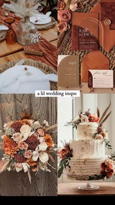 a collage of photos showing different types of wedding decorations