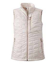 #LLBean: Women's PrimaLoft Packaway Vest Spring Outdoor Vest Outerwear, Spring Outdoor Activities Vest Outerwear, White Outdoor Vest For Fall, Fitted Vest For Outdoor Activities, Nylon Hiking Vest For Fall, Fitted Vest Outerwear For Outdoor Activities, Fitted Outdoor Vest Outerwear, Fall Hiking Nylon Vest, White Sleeveless Outdoor Outerwear