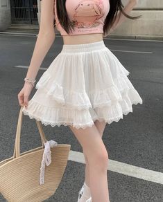 Kawaii Princess Lace Ruffled Bloomer Shorts-Skirt available in black or white. ONE SIZE Waist: 58-78cm Length: 41cm Skirt Cute Aesthetic, Cheap Cute White Mini Skirt, Chic Cheap Ruffled Skort, Cheap Ruffled Mini Skirt For Vacation, Cheap Summer Mini Skirt With Ruffles, Cheap Casual Ruffled Skort, Cheap Full Mini Skirt For Summer, Cheap Feminine Mini Skirt For Day Out, Cheap White Skirt For Day Out