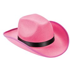 Hot+Pink+Cowboy+Hat+-+OrientalTrading.com Hot Pink Cowboy Hat, Cow Boy Hat, Country Birthday Party, Spirit Gear, Girl Hats, Pink Cowboy Hat, Country Birthday, Country Hats, Pink Cowboy