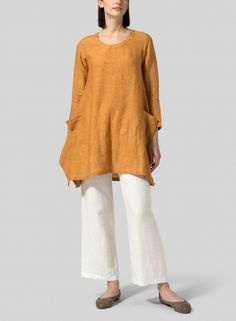 Linen Layering V-neck Tunic Miss Me Outfits, Vivid Linen, Linen Tops, Linen Layers, Poncho Tops, Linen Tunic, Linen Top, Casual Tee, Linen Clothes