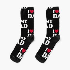 Super soft all-over printed knit socks with extra cushioning in the sole. Suitable for men and women. I love my dad Dad Socks, I Love My Dad, Knit Socks, Socks For Sale, Knitting Socks, Multi Color, Socks, Knitting, Color