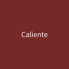 the word'calentie'is written in white on a dark red background