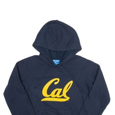 Item is in good used condition. >Size: S >Armpit To Armpit: 19" >Armpit To Cuff: 20" >Collar To Hem: 23" Navy Cotton Hoodie For College, Vintage Blue Cotton Hoodie, Blue Collegiate Long Sleeve Hoodie, Collegiate Cotton Sweatshirt With Adjustable Hood, Blue Collegiate Hoodie For Streetwear, Collegiate Blue Hoodie For Streetwear, Collegiate Blue Long Sleeve Hoodie, Collegiate Blue Sweatshirt For Winter, Blue College Hoodie Sweatshirt