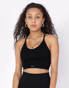 This is the most comfortable bra you've ever worn. It's longer length still offers full support—the perfect crop tank to pair with anything. ### Variations may occur in the manufacturing of our products. Sheerness may vary. Sporty Crop Top With Built-in Bra And Minimal Stretch, Functional Compressive Crop Top With Built-in Bra, Seamless Cropped Sports Bra With Minimal Stretch, Compressive Functional Yoga Crop Top, Functional Compressive Crop Top For Yoga, Fitted Cropped Sports Bra For Light Exercise, Black Functional Cropped Sports Bra, Functional Black Cropped Sports Bra, Functional Compression Crop Top For Yoga