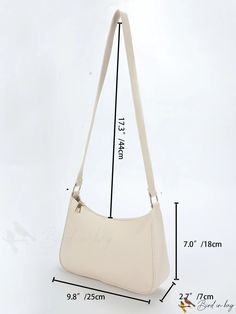 BirdinBag - Chic and Streamlined Baguette Handbag Cream Rectangular Baguette Bag For Everyday Use, Shopping Baguette Shoulder Bag With Single Strap, Everyday Use Baguette Bag With Adjustable Strap, Casual Baguette Bag For Everyday, Trendy Baguette Shoulder Bag For Daily Use, Shopping Baguette Bag With Detachable Strap, Trendy Cream Baguette Tote Bag, Cream Baguette Shoulder Bag For Shopping, Cream Rectangular Baguette Bag