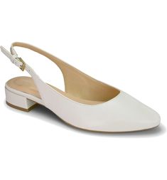 Easy Spirit Cassius Slingback Flat (Women) | Nordstrom Formal Flat Heel Slingback Sandals With Removable Insole, Formal Flat Slingback Sandals With Removable Insole, Elegant Slingback Pumps With Cushioned Footbed, Classic Formal Slingback Flats, Elegant Slingback Sandals With Cushioned Footbed, Classic Slingback Flats For Formal Occasions, Elegant Slingback Sandals With Leather Footbed And Round Toe, Medium Width Slingback Sandals With Arch Support, Elegant Leather Slingback Sandals With Arch Support