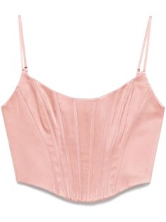 blush pink silk satin finish corset style rear zip fastening bustier-style neckline adjustable spaghetti straps boned bodice satin lining high-low hem Silk Corset Top, Silk Corset, Boned Bodice, Corset Style, Pink Silk, High Low Hem, Corset Top, Silk Satin, Satin Finish