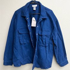 Nwt If It Were Me Women's Denim Style Shacket Jacket W/ Snap Closure Xl Navy 28” Armpit To Armpit Denim Blue Cotton Utility Jacket For Fall, Denim Blue Utility Jacket With Pockets For Fall, Dark Wash Cotton Shacket For Fall, Dark Wash Long Sleeve Utility Jacket With Pockets, Fall Utility Denim Blue Outerwear, Washed Blue Utility Outerwear For Winter, Washed Blue Utility Outerwear For Fall, Winter Utility Outerwear In Washed Blue, Fall Outerwear In Washed Blue With Pockets