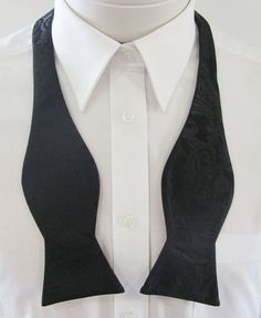 Beautiful self tie and adjustable you tie classic bow tie. Your tie will adjust from 13.5" to 20" neck 2.5" wide with adjustable length.Always made by hand and to your special order. weddings and groups are welcome. Elegant Pre-tied Bow Tie For Black Tie Occasion, Elegant Pre-tied Bow Tie For Black Tie Events, Classic Fitted Neckwear For Black-tie Events, Formal Pre-tied Bow Tie Suit Accessories, Classic Fitted Pre-tied Bow Tie, Classic Black Adjustable Suit And Tie Accessories, Classic Formal Pre-tied Accessories, Classic Fitted Neckwear For Party, Classic Bow Tie For Black Tie Events