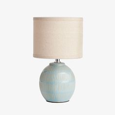 Althea Mini Lamp in Soft Blue - Addison West Nantucket Home, Natural Ceramic, Mini Lamp, Kitchen Counters, Table Side, Linen Shades, Natural Linen, Bedside Table, Sale Items