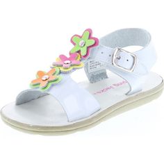 Jumping Jacks Sunflowrer White Shiny Toddlerg Sandals 25 New Spring Flat Non-slip Sandals, Playful Adjustable Slide Sandals, Playful White Flat Sandals, Playful Non-slip White Sandals, Playful White Non-slip Sandals, Playful Open Toe Sandals For Summer, Playful Closed Toe Sandals For Summer, Playful Spring Sandals, White Closed Toe Sandals For Spring