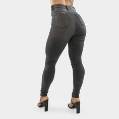 Make an unforgettable Impression with Impact High Waisted Skinny Jeans in Grey The perfect form fit, hugging your curves from waist to ankle! Unrestricted freedom with performance formflex denim, allowing full range movement for any activity. Insane comfort with soft, breathable tech denim, that does not compromise the look and weight you expect in a premium denim. ✓ Easy Sizing - Use the "Find My Fit" tool above the cart button, to match our sizing perfectly to your body. ✓ Form Fit - Designed High Rise High Stretch Elastane Jeans, High Rise High Stretch Pants, High Stretch High Rise Elastane Jeans, High Waist High Stretch Elastane Jeans, High-rise High-stretch Jeans, Dark Wash High Rise Fitted Bottoms, Dark Wash Fitted High Rise Bottoms, Fitted Mid-rise Elastane Jeans, Dark Wash High Stretch Mid-rise Jeans