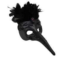 This long nose beak mask is featured in black with feathers across the top. Each mask comes with a black skull in the center with red jewel eyes. On either side of the skull is a griffin holding a coiling snake. Black filigree accents either side of the nose. Each mask comes with black strings to tie. Available in individual pieces, 6-pack, or by the dozen! Gothic Masks And Prosthetics For Carnival, Gothic Masks And Prosthetics For Carnival Fantasy Events, Black Gothic Masks For Fantasy Events, Gothic Black Masquerade Mask For Fantasy Events, Black Gothic Masquerade Mask For Fantasy Events, Gothic Masks And Prosthetics For Halloween Theater, Black Masks And Prosthetics For Carnival Cosplay, Black Masks And Prosthetics For Cosplay Carnival, Black Gothic Eye Mask For Masquerade