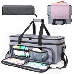 PRICES MAY VARY. 【Dimension】AMOIGEE double-layer carrrying case compatible with Cricut Explore Air 2, Cricut Maker 3, Silhouette Cameo 3, Cameo 4. Size: 23" x 9" x 9" (L x W x H), main layer 23" x 9" x 7" (L x W x H). 【Double-Layer Design】Double-layer design provides more storage space to organize cricut accessories. It can also fit a cutting mat in the outside big pocket. 【Sturdy & Durable】Made of high-quality standard material, sturdy zippers, metal buckles, and a heavy-duty handle. The sides Cricut Carrying Case, Cricut Explore 3, Cricut Accessories, Cricut Air 2, Cricut Maker 3, Pocket Storage, Cricut Explore Air 2, Die Cut Machines, Grey Quilt