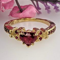 Heart-shaped Yellow Gold Diamond Ring With Center Stone, Classic Heart-shaped Ruby Ring For Formal Occasions, Luxury Diamond Ring With Gemstone For Valentine's Day, 14k Heart Cut Diamond Ring For Valentine's Day, Luxury Heart Cut Diamond Ring For Valentine's Day, Luxury Ruby Ring With Diamond For Valentine's Day, 14k Gold Ruby Ring For Valentine's Anniversary, Gold Heart Ring With Center Stone For Valentine's Day, Luxury Diamond Ruby Ring For Valentine's Day