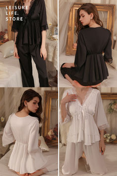 Elegance meets comfort with the Satin Top and Trousers Ensemble, perfect for #StylishLounging and #UltimateRelaxation. Shop now to upgrade your lounging experience with this high-end attire. Long Sleeve Lace Trim Sets For Wedding Night, Fitted Lace Trim Sleepwear Set, Fitted Long Sleeve Sets For Wedding Night, Fitted Lace Trim Loungewear Set, Fitted Long Sleeve Lace Sleepwear, Fitted Sets With Lace Trim For Wedding Night, Fitted Lace Trim Sets For Wedding Night, Fitted Contrast Lace Sleepwear For Loungewear, Princess Home