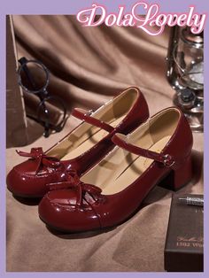 Women Shiny Leather Bow Decor Elegant Fashion Date High Heel Pumps Fall BURGUNDY Heels Pumps Burgundy Elegant,Fashionable    Plain    Women Shoes, size features are:Bust: ,Length: ,Sleeve Length: Burgundy Pumps, Color Borgoña, Night High, Burgundy Heels, High Heel Dress Shoes, High Heel Dress, Ballet Fashion, Mary Jane Pumps, Platform High Heels