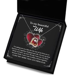 a box with a necklace in it that says to my beautiful wife