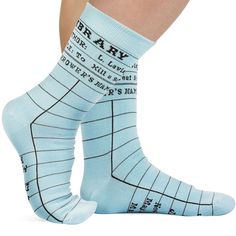 PRICES MAY VARY. Check out these cool library themed book socks for reading lovers! They’re designed to look like a library checkout card complete with date stamps on the bottom plus funny titles based on classic books like “To Kill A Sockingbird” One size fits most: Unisex style crew length socks for men, women and teens, fits most men size 6-12 and women size 7 and up. The perfect gift for book lovers and librarians: Socks for readers with fun original graphics that any library-goer will love Cool Library, Funny Titles, Library Checkout, Reading Socks, Book Socks, Gifts For Book Lovers, Funny Socks, Classic Books, Unisex Style