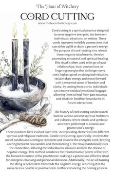 Herbs For Letting Go Witchcraft, Cord Burning Ritual, Letting Go Spell, Rituals Witchcraft, Witchcraft Rituals, Spiritual Coaching, Witch Rituals, Spell Jars, Wiccan Magic