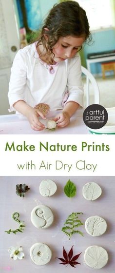 Preschool Art, Dry Clay, Green Day, Nature Prints