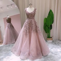 Elegant Ball Gown Rose Pink Evening Dress: Luxury Crystal Arabic Long Formal Dress for Women's Wedding Party Romantic Bridesmaid Dresses, Dress Lengths, Rose Pink Dress, Dress Crystal, Long Formal Dresses, Elegant Ball Gowns, Pink Evening Dress, Dresses 2022, Organza Dress