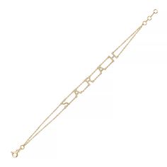 The RIAVA Double Chain Diamond Name Bracelet features up to 8 letters. Initials measure 5.5mm in height and feature a total carat weight of .03ct-.06ct depending on the letter. Bracelet measures an adjustable 6"-6.5"-7" in length. Style is custom made to order. Please allow 4-5 weeks for it to ship. Yellow Gold Diamond Bracelets With Rectangular Links, Yellow Gold Diamond Bracelet With Rectangular Links, Everyday Luxury Yellow Gold Diamond Bracelet With Rectangular Links, Gold Diamond Bracelet With Rectangular Links For Everyday Luxury, Modern Yellow Gold Diamond Bracelet With Accents, Classic Gold Diamond Name Bracelet, Gold Tennis Bracelet With Rectangular Diamond Links, Gold Diamond Tennis Bracelet With Rectangular Links, Gold Name Bracelet With Diamond Accents