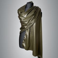 "A very elegant \"leather look \" extra soft shawl for your wedding party or evening dress. Made of luxury looking fabric, slightly sparkles on the sun or light, the inside is soft and comfortable z  Color: khaki green  ( other colors are available ) Size : 200 cm x 48 cm approx  You can use it as a wrap, shawl or stola. WE have matching satin bags in Etsy Shop! WE accept credit cards!" Soft Shawl, Organza Bridal, Wedding Shrug, Bolero Wedding, Bridal Wrap, Satin Bags, Wrap Shawl, Winter Party, Wedding Fabric