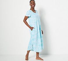 Take lounging to new levels in this easy breezy, comfy cotton maxi dress. From Carole Hochman.  Original item is A469059. This product may be a customer return, vendor sample, or on-air display and is not in its originally manufactured condition. It may not be new. In some instances, these items are repackaged by QVC. Comfortable Cotton Nightgown For Lounging, Comfortable Cotton Nightgown With Short Sleeves, Comfortable Cotton Nightgown For Spring, Relaxed Fit Cotton Maxi Dress For Daywear, Casual Cotton Nightgown With Relaxed Fit, Casual Cotton Maxi Dress For Loungewear, Casual Cotton Nightgown Relaxed Fit, Summer Maxi Dress For Loungewear With Short Sleeves, Summer Short Sleeve Maxi Dress For Loungewear